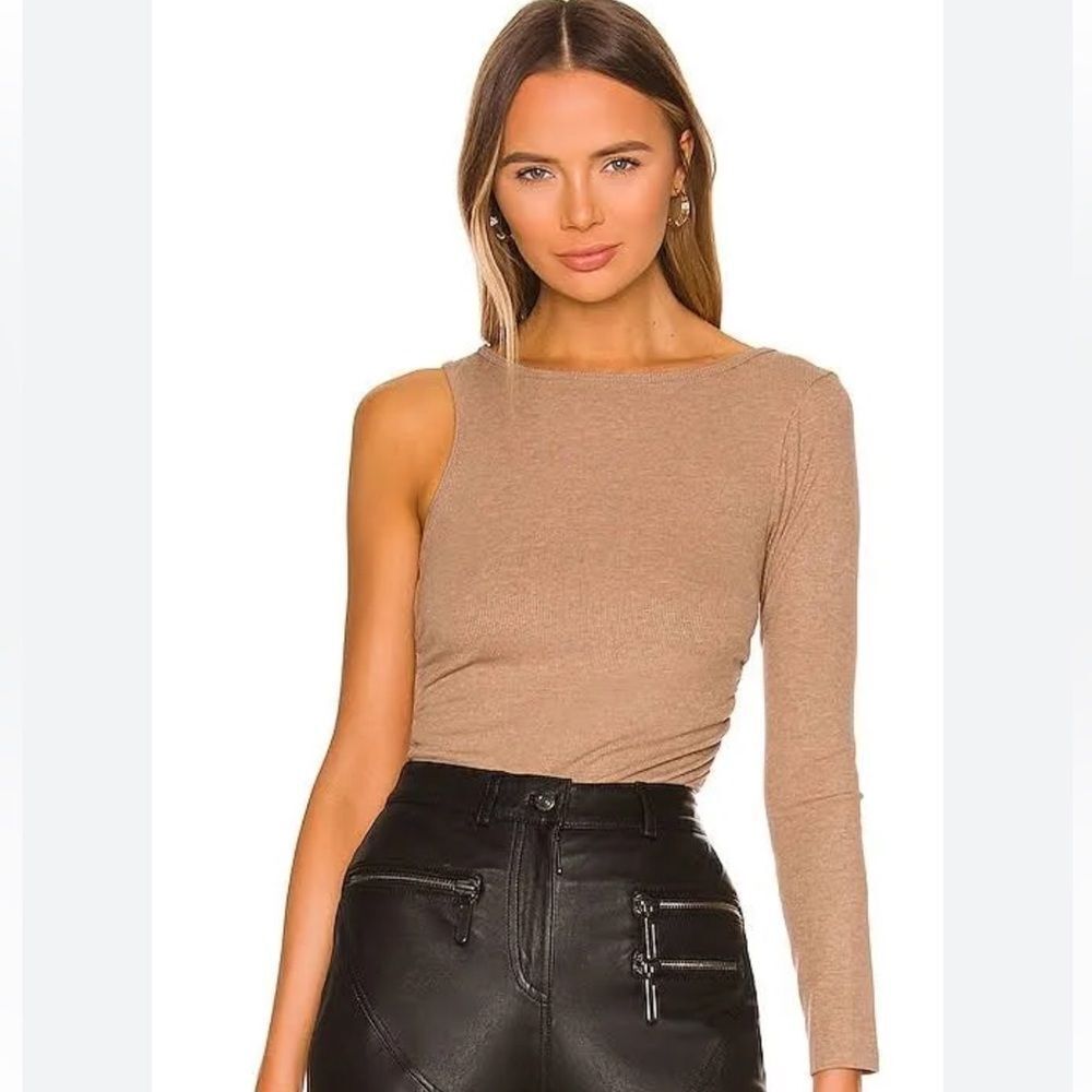 LNA | Revolve | Bazon Rib Bodysuit in Mushroom
